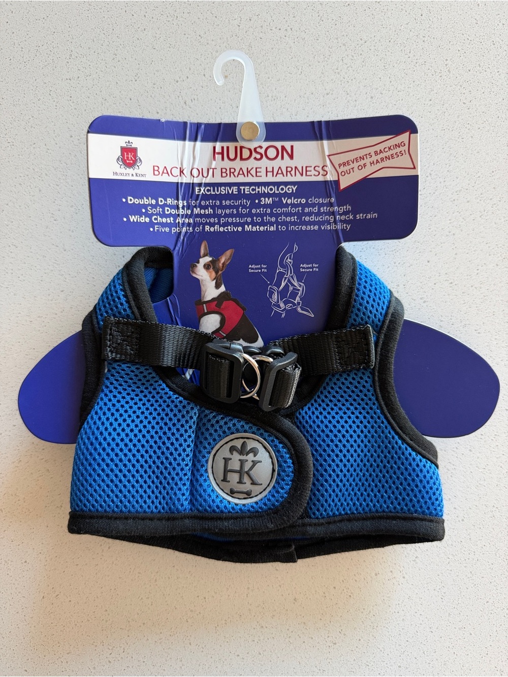 Huxley & Kent XS Blue Mesh Dog Harness with Black Trim